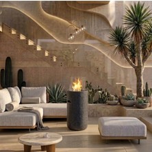 Starfire Torch (Stone) S Terrazzo Bio 5 Litre Kapasiteli Beton Şömine