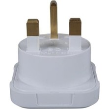 Aesco Premium Seyahat Adaptörü, Ingiliz Tipi 3 Pinli Uk Fiş, Evrensel Soket Girişli, Arabistan Umre Hac Için Priz Dönüştürücü, Beyaz