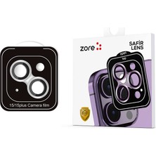 Maks Technology iPhone 15 Plus Mkst Cl-11 Safir Parmak Izi Bırakmayan Anti-Reflective Kamera Lens Koruyucu - Gümüş