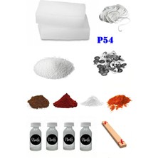 OEM P54 Mum Yapım Başlangıç Seti 500GR Parafin 4 Esans 4 Boya Fitiller Stearin Evde Mum Yapımı