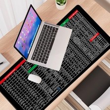 Aesco Büyük Boy 90X40 Xxl Düz Siyah Mouse Pad Kauçuk Kaymaz Alt Taban Yumuşak Kumaş Oyuncu Mousepad Bilgisayar ve Dizüstü Notebook Uyumlu (Pc Kısayollar)