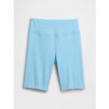 Gap Kız Çocuk Açık Mavi Kids Pull-On Ribbed Bisiklet Şortları