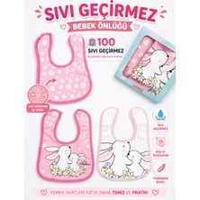 Karamila 3'lü Set Bebek Mama Önlüğü Desenli Sıvı Geçirmez