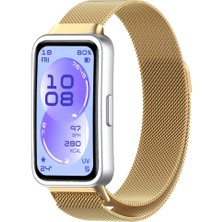 Sneezy Huawei Band 11 / 11 Pro Ile Uyumlu Manyetik Milanese Loop Metal Kordon
