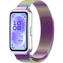 Sneezy Huawei Band 11 / 11 Pro Ile Uyumlu Manyetik Milanese Loop Metal Kordon