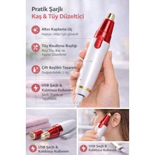 Linalp Şarjlı Kaş ve Yüz Tüy Düzeltici Kadınlar Için Taşınabilir Hassas Mini Bakım Cihazı Pratik Kullanım 6900045213874 Yüz Temizleme Cihazı
