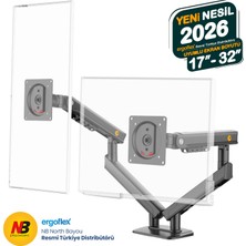 Ergoflex North Bayou NB A5C 17-32 Inch Çift Kol 2-9 kg Monitör Standı 2026 Versiyon