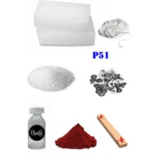 OEM P51 Mum Yapım Başlangıç Seti 500GR Parafin 1 Esans 1 Boya Fitiller Stearin Evde Mum Yapımı