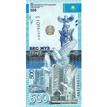 3Alp Koleksiyon Kazakistan 500 Tenge 2017, P#A45, Kağıt Para Çil (Unc) Koleksiyon Para