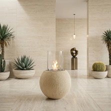 Starfire Bowl (Stone) Terrazzo Bio 3.5 Litre Kapasiteli Beton Şömine