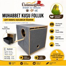 Üzümoğlu Plastik Folluklu Muhabbet Kuşu Yuvalığı 2 Yan Taraf Kapılı