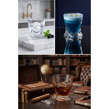 Asimetrik Kesim Kristal Dokulu 2 Adet Premium Bourbon & Scotch Bardak Takımı Viski Bardağı