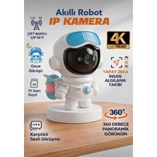 Linarya Akıllı Robot Ip Kamera 4K Ultra Hd 2mp 360° Dönen Gece Görüşlü Smart Wifi Ev Çocuk Güvenlik Kamerası
