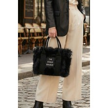 Vivazzaluxe Vintage Peluş Kürk Model Sonbahar, Kış The Bag Bonjeur Kadın El, Kol, Omuz Çanta