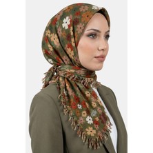 Hadiora Kadın Açık Yeşil Çiçek Desenli Boncuklu Yazma