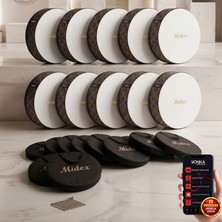 Midex BR-711X 10'lu Bendir Def Toptan Paket Akort Ayarlı El Tutma Oyuklu Çantalı