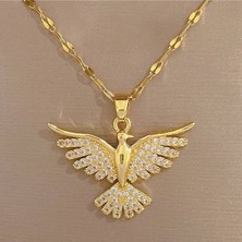 Pigna Aksesuar 14 Ayar Kaplama Anka Kuşu Çelik Kolye