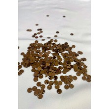 Sütlü Kahve 6 mm Yandan Delikli Pul Payet 25 gr (Tülbent, Oya, Havlu Malzemesi)