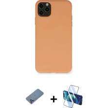 İlk El Grup Pilelistore™ iPhone 11 Pro Max Kılıf Ahenk Serisi - Siyah 3D Antistatik Cam Ekran Koruyucu + Shine Kamera Lens Koruma Cam - Mı