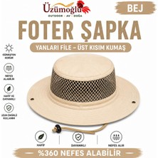 Üzümoğlu Foter Şapka Yanları File Nefes Alabilir Outdoor Kamp Balıkçılık Şapkası
