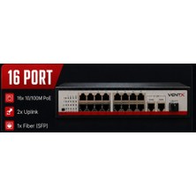 Ventx V-P162MGS 16 Port 10/100 Poe Swıch