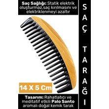 Wintoup #tarak Kompakt Mini Çanta Boy Saç Tarağı Kırılma Elektriklenme Azaltan Rahatlatıcı Meditatif Etkili Palo Santo Aromalı Estetik Doğal Kemik Tarak 14 x 5 cm