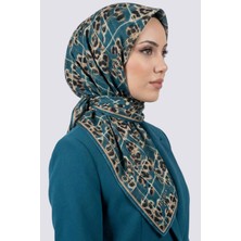 Hadiora Kadın Mint Leopar Desenli Organik Pamuk Soft Eşarp
