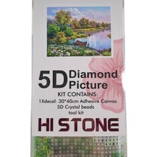 Hi Stone 5d Elmas Taş Işleme Kiti 30X40 cm Göl Kenarı Desen
