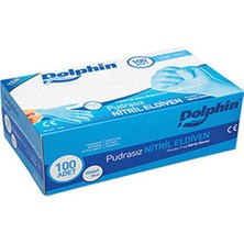 Dolphin Pudrasız Mavi Nitril Muayene Eldiveni Xl Beden 100 Adet - Mdr