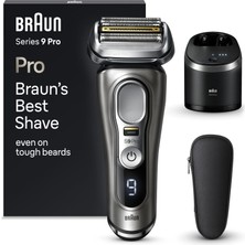 Braun Series 9 Pro Premium Elektrikli Tıraş Makinesi, 4+1 Tıraş Başlığıyla, Erkek Elektrikli Tıraş Makinesi, Prolift Düzeltici, 5'i 1 Arada Temizleme Istasyonu, Islak ve Kuru,, Gri