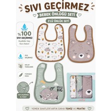 Karamila 3'lü Set Bebek Mama Önlüğü Desenli Sıvı Geçirmez