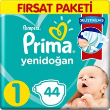 Prima 1 Beden Yenidoğan Aktif Bebek Bezi 44 Adet Hızlı Emici Teknoloji 2 - 5 kg