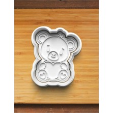 Hobist Kalp Tutan Sevimli Teddy Bear Kurabiye Kalıbı ve Şeker Hamuru Kalıbı