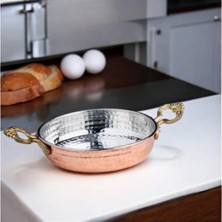 Saatistan Bakır Tava 18 Cm, Yumurta ve Kuymak Için Şık ve Dayanıklı