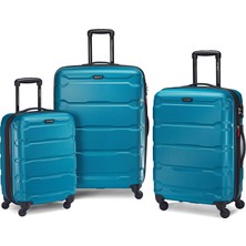 Samsonite Omni Pc Sert Kabuk Genişletilebilir Valiz, Mavi, 3'lü Set