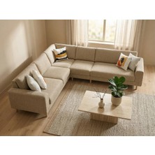 Rolivs Mokka Puzzle Köşe Koltuk Bukle Baltaşı – Modüler L Koltuk HR35 Sünger Modern Tasarım