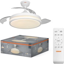 Osram Ceiling Coromuel 60W 3000K/4000K/6500K 2600LM Dim Edilebilir Açılır Kapanır Pervane Kumandalı Beyaz Tavan Vantilatörü