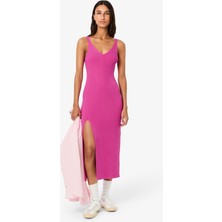 Lacoste Kadın Kolsuz V Yaka Pembe Elbise