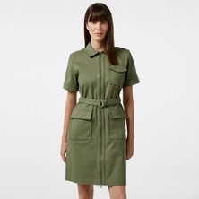 Lacoste Kadın Regular Fit Polo Yaka Haki Elbise