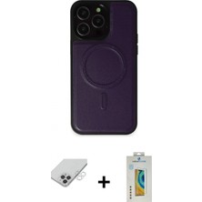 İlk El Grup Pilelistore™ iPhone 14 Pro Max Kılıf Zirve Işık Serisi - Siyah Polymer Nano Ekran Koruyucu + Band Metal Kamera Lens - Gs