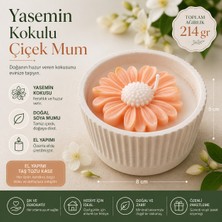 Tişört Kodu Yasemin Kokulu El Yapımı Çiçek Mum – Özel Tasarım Dekoratif Kase (214 Gr)