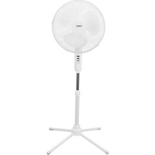 Nevamel® Everest FAN10 Beyaz Ecowind 3 Kademeli Hız 40CM 3 Kanat Pervane ve Çerçeve 45W Otomatik Salınım Yükseklik Ayarlı VANTILATÖR(1923)