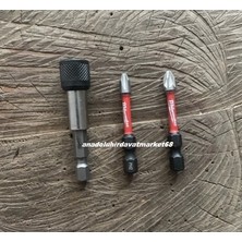 Milwaukee Cobalt Çelik Ph2 Yıldız Uç Pz2 Yıldız Vida Sıkma Ucu Bits Uzatma 3pcs