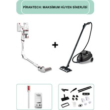 Pirantech ES-330 Pro Dikey Süpürge & CB-107C Profesyonel Buharlı Temizleyici