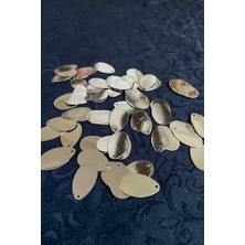 13X22 mm Damla Yandan Delikli Soft Gold Pul Payet 25 Gram (Tülbent, Oya, Havlu Malzemesi)