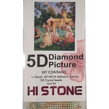 Hi Stone 5d Elmas Taş Işleme Kiti 40X50 cm Çiçek Alan Prensesler Desen