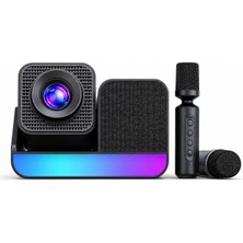HEPU HP-SP01 – 3’ü 1 Arada Ev Sineması & Karaoke Projeksiyon (2 Mikrofon + Hoparlör Entegre)