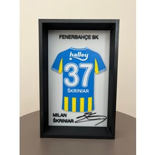 Reborn 3D Fenerbahçe Sk Milan Skriniar Imzalı Forma Tablo 3D Çerçeveli Dekoratif Tablo 14X22 cm