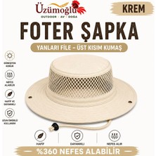 Üzümoğlu Foter Şapka Yanları File Nefes Alabilir Outdoor Kamp Balıkçılık Şapkası
