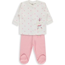 Civil Baby Çiçek Empirme 1-9 Ay Pijama Takımı - Ekru